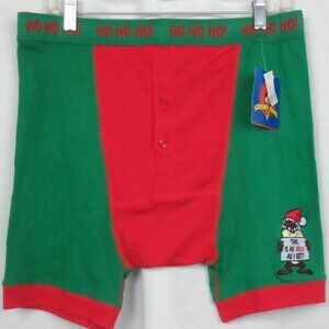 New Looney Tunes Boxer Briefs Holiday Taz Character 100% Cotton Jersey Size L